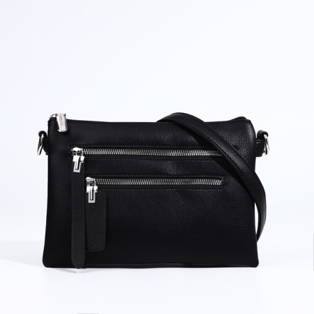 Bag Cross-Bodi with a zipper, 3 outer pockets, black color