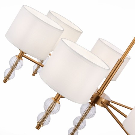 Suspended EVOLUCE lamp. Sle105713-07. Ramer. 7x40 watts, E14, 79x79x45 cm, brass color, transparent-4