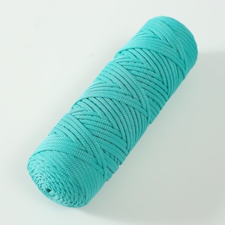 Knitting cord "Classic" 100% polyester 3mm 100m (170 turquoise) mix-2