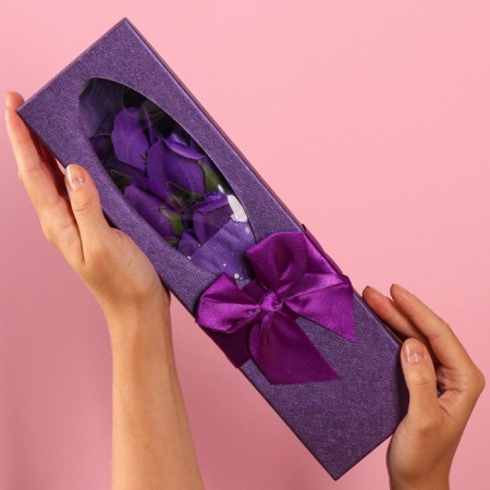 A bouquet of soap roses, purple-3