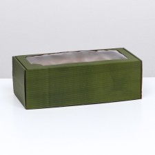 Self -charged box, with a window, khaki, 16 x 35 x 12 cm