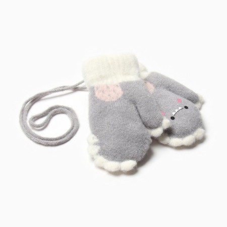 Baby mittens for claim Minaku dinosaur 13 cm gray-1