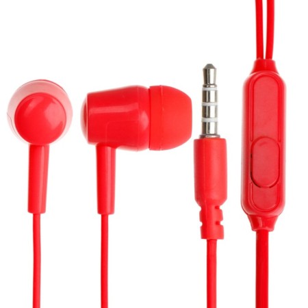 Headphones Exployd Ex-HP-1370, vacuum, microphone, 102 dB, 32 Ohms, 3.5 mm, 1.2 m, red