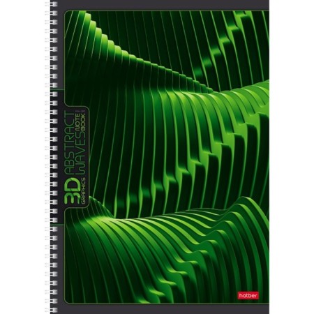 Notebook A4, 96 sheets in a cage on the crest "Abstraction", cover coated cardboard, glossy lamination, block 65 g/m2, 4V mix