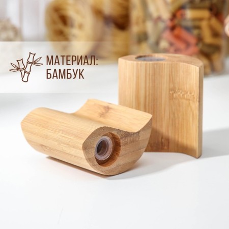 Spice set, 7 × 7cm, 2 pcs, Solonka and pistor, bamboo-1