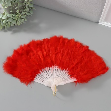 Fan plastic, pen "red" h = 26 cm 25 blades 3x50x26 cm