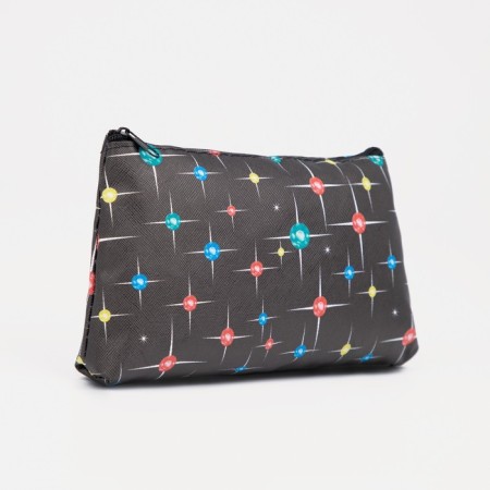 Cosmetic bag with lightning, black color