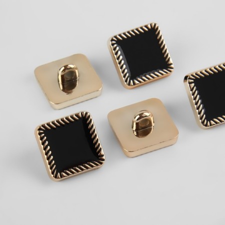 A set of buttons on the leg, 16 × 16 mm, 5 pcs, black/gold color-1
