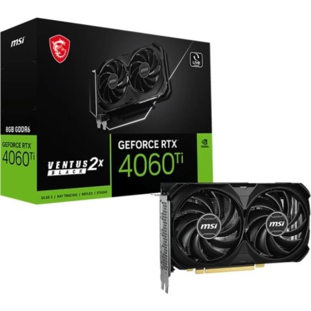 Video card MSI PCI-E 4.0 RTX 4060 TI 8G Ventus 2x Black E1 Nvidia GeForce RTX 4060TI 8GB 12 107349-4