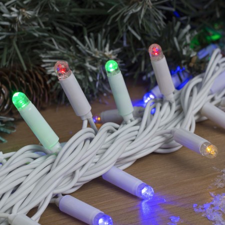 Garland "thread" 10 m, IP65, UMS, white thread, 100 LED, glow of multi, 220 V-3