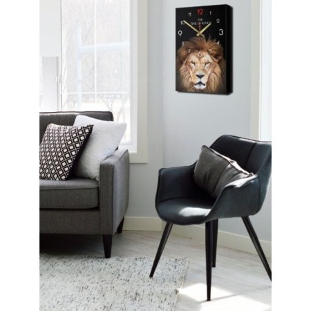Carty clock is wall-mounted, interior "lion", smooth move, 57 x 35 x 4 cm-2