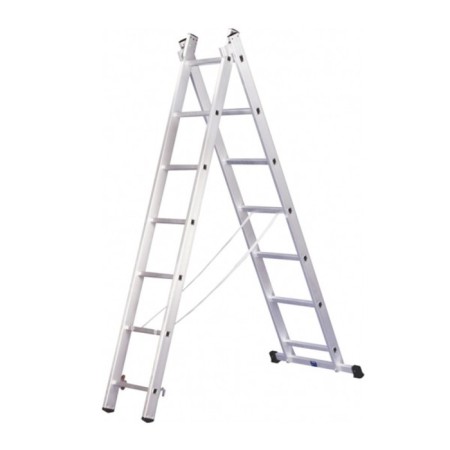 Enkor 69697 staircase, two -section, aluminum, 9 steps