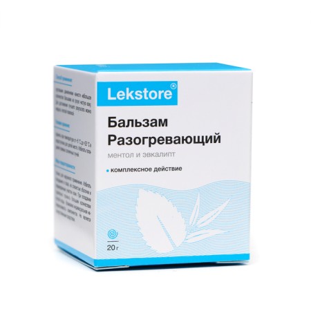 Бальзам для тела "Лекстор" с ментолом и эвкалиптом с разогревающим эффектом, 20 г-2