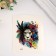 Tattoo on the body color "Leo in flowers" 10x8 cm