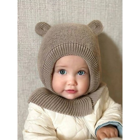 Hat-hat Children's Winter Pure Love Warm, size 44-46, beige color