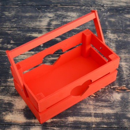Wooden Kashpo 24.5 × 13.5 × 9 cm "Toroshka light" rheck, heart, red give beautifully-1