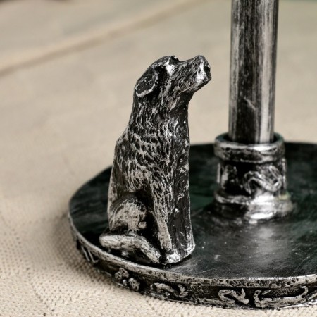 Paper towel holder "Dog with bird" 17x17x26cm-3