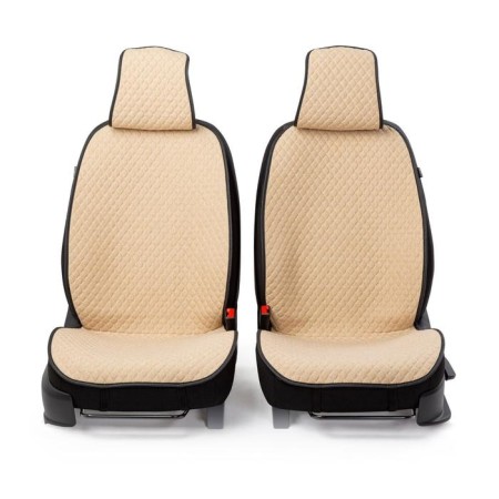 Front seats Car Performance, 2 pcs, Fiberflax (soft flax), rhombus, beige-1