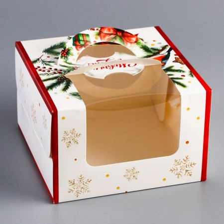 New Year. Bearbox under the Bento-Port with the Window "Fine mood", 15.5 x 15.5 x 10 cm-1
