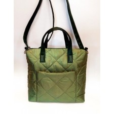 Marta bag green quilted fabric