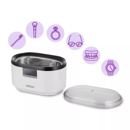 Ultrasonic sink KitFort KT-6436, 50 W, 0.5 l, white-black-1