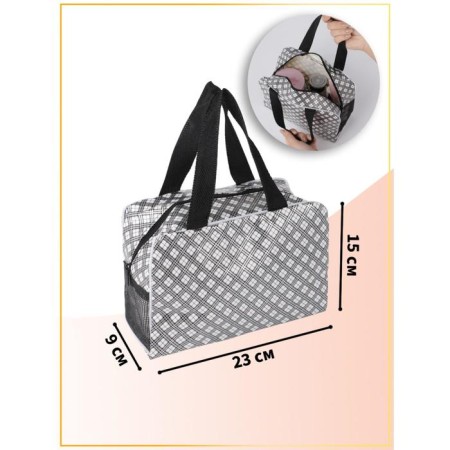 Cosmetic bag with zipper, dairy color-3