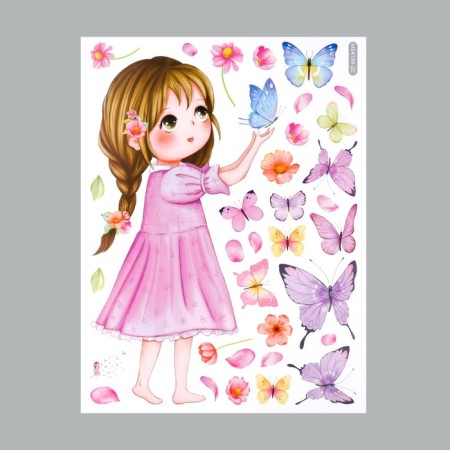 Stick plastic interior color "Baby with butterflies" 30x40 cm-1