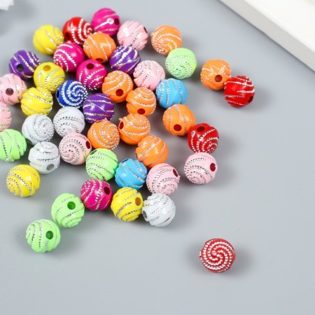 Beads for creativity plastic "Ball. Shrilling spiral" set 20 g d = 1 cm-1
