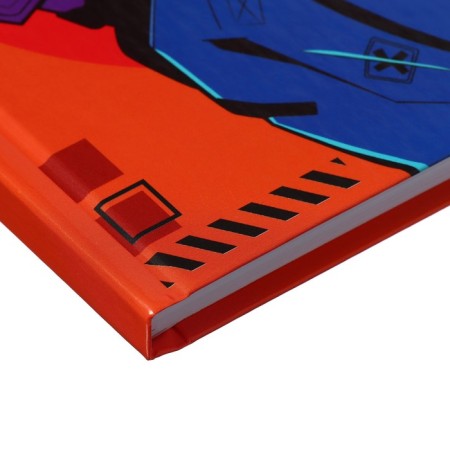 College-wiper in a solid cover 7BC, A5, 120 sheets, anime cyberpunk. Neon, Blok in a cage, glossy lamination-2
