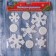 Glass Stick "White Snowflake" (set 9 pcs) 18.5x18.5 cm