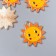 Decor for creativity metal, enamel "Funny Sun" yellow-orange 2.2x2 cm