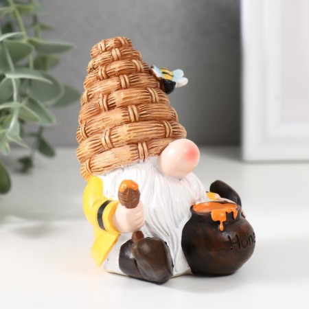 Polystone souvenir "Dwarf with bees and hive" MIX 5x7x9 cm-2