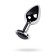 Anal plug with the Toyfa Metal rhinestone, silver, tourmaline, 8 cm, d = 3.4 cm
