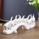 Souvenir Ceramics "Seven Elephants on the Wave" White 13x33.7x7.5 cm
