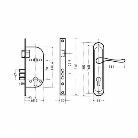 Smeal "Allur" Castle 103/3 CP, with a pen, 4 keys, color chromium-1