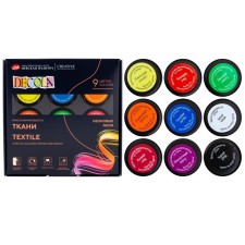 Painting on fabric, set of 9 colors x 20 ml, ZHK Decola, Neon, neon colors, water -based acrylic, (41412017)