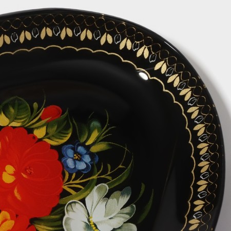 Glass Soldier Oval Dolyana "Folk Motives", 24.5 × 15 cm, black color-2