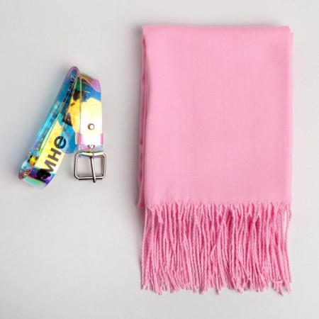 Set of “Winter mood!”: Palantine (180x68 cm) and a holographic belt (117x3 cm)-1