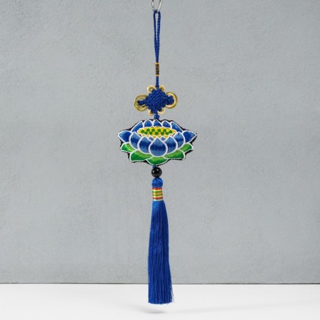 Suspension Textile "Lotus" blue 2x10x29 cm