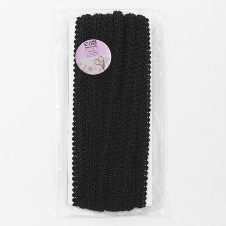 Decorative braid "Chanel", 8 mm, 10 ± 1 m, black color-3