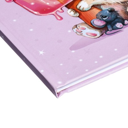 Universal Diary Grade 1-11, 48 sheets "kitten and mouse", solid cover, pancake embossing, UV-lame, matte lamination-2