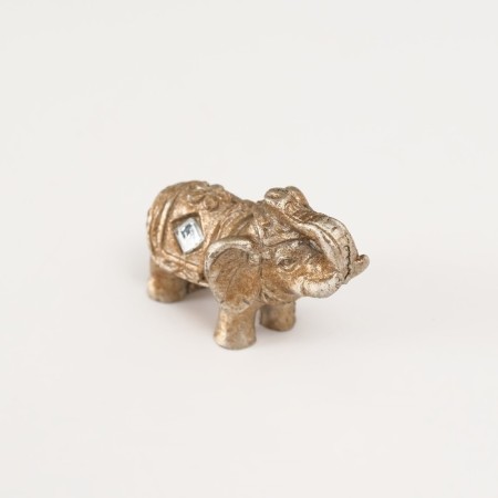 Souvenir Polystone "Elephant with a Flower on the Popon" 3x4x1.5 cm-5