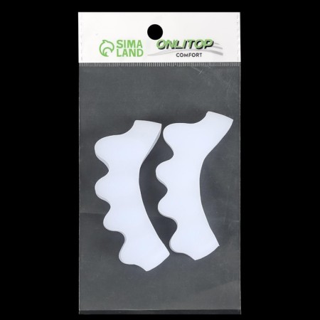 Correctors - fingers for fingers, 4 separators, silicone, 8 × 3 cm, pair, white color-6