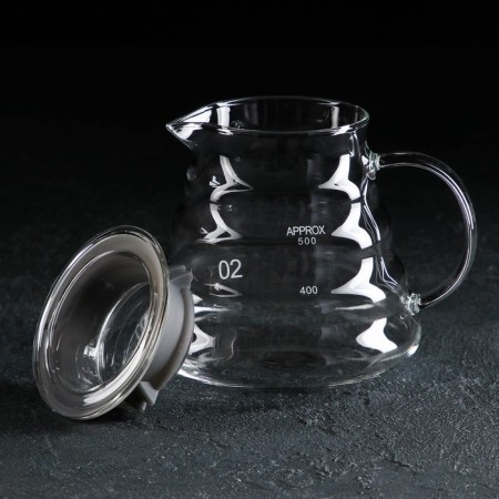 Glass teapot with a breeze cover, 500 ml-1