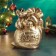 Piggy bank "Snake on the bag" gold, 23x16cm