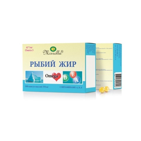 Mirrolla fish oil with vitamins A, D, E, 100 capsules of 0.37 g-3
