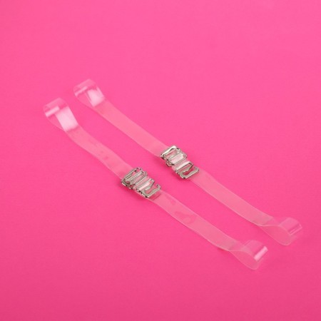 Straps silicone, fittings metal, 1 cm, 37 cm, steam, color transparent-2