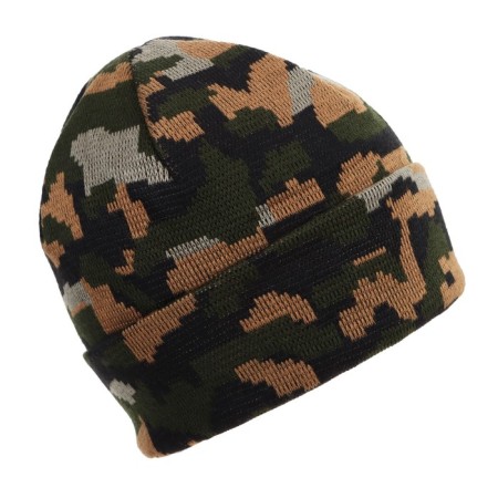 Cap "Siberian trace-irbis" with lapel, acrylic, camouflage "Autumn"-1