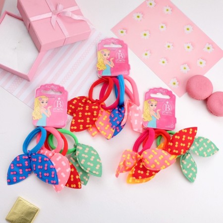 Hair gum "Funny ears" (set 4 pcs) peas, mix-2