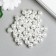 Buttons plastic for creativity on the leg "White Ball with mother of pearl" set 50 pcs 1x1 cm